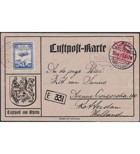 Luftpostkarte Dsseldorf mit Flugmarke Nr. 9
