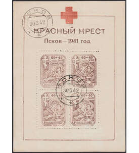 Dt. Besetzung - Russland Block 3 gestempelt Rotes-Kreuz-Block 1942