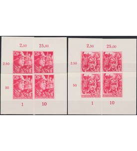 Dt. Reich SA/SS ungezhnt Nr. 909 - 910 U postfrisch jeweils alle 4 Ecken