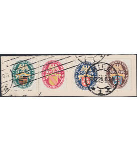 Deutsches Reich Nr. 398-401 auf Briefstck