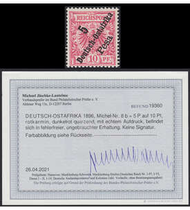 Dt. Kolonien - Dt. - Ostafrika Nr. 8 b ungestempelt mit Farbfotobefund