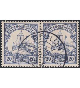 Deutsch Neuguinea 20 Pfennig Ausgabe als waage- rechtes Paar DEULON
