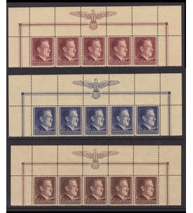 Generalgouvernement Hitler 42 Nr. 89-91 postfrisch, Fnfer- streifen vom Oberrand