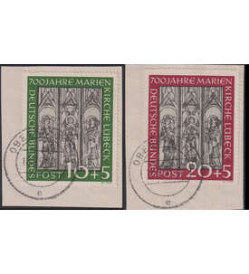 BRD Lbecker Kirchenfenster Nr. 139-140 auf Briefab- schnitten rundgestempelt