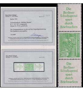 Berlin - Zusammendruck Nr. W 22 postfrisch mit Farbfotoattest Schlegel