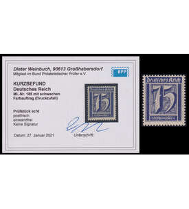 Deutsches Reich Abart Nr. 185 Hell-Ausgabe mit Farbfotobefund