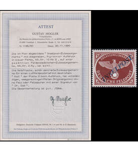 Dt. Reich - Feldpost Agram Nr. 10 A b II postfrisch mit Farbfotoattest Mogler