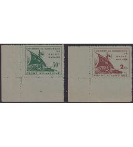 Deutsche Besetzung Frankreich Saint Nazaire Nr. 1-2 postf. aus der Ecke unten links