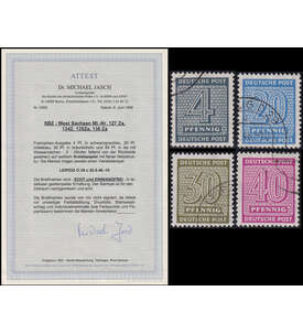 SBZ Ziffern 1945 gestempelt Nr. 127-136 X z alle 4 Werte mit Farbfotoattest