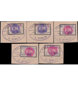 Dt. Lokalpost Fredersdorf Nr. 62-66 gestempelt auf Briefst�cken