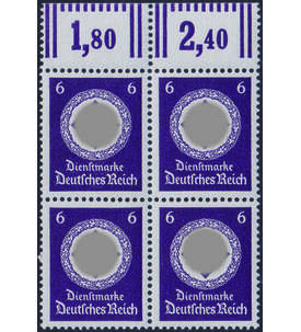 Deutsches Reich Viererblock Nr. D 169 c W postfrisch vom Oberrand geprft, typsigniert