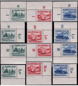 Dt. Reich Nrburgring-Rennen Nr. 695-697 postfrisch alle 4 Eckrand-Stze