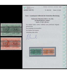 Deutsche Besetzung Zara Nr. 37-38 postfrisch mit Farbfotoattest