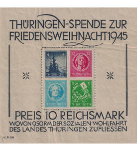 SBZ - Block 2 ungestempelt mit Farbfotoattest Dr. Jasch groer Weihnachtsblock