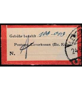Lokalausgabe Leverkusen Nr. 2 a gestenpelt Gebhrenzettel von 1923