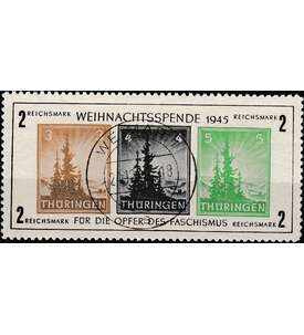 SBZ kleiner Weihnachtsblock Nr. 1 zentrisch gestempelt Weimar geprft u. signiert