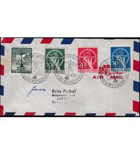 Berlin W�hrungsgesch�digte Nr. 68-70 + Zusatzfrankatur auf Brief mit Sonderstempeln