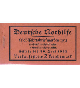 Dt. Reich Markenheftchen Nr. 30.3 postfrisch  Nothilfe (Bauwerke) 1931 