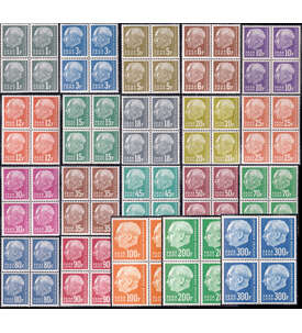 Saar Heuss 1957 Nr. 409-428 postfrisch im Viererblock