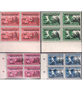 Memel Lokalausgabe in postfrischern Viererblocks geprft und signiert