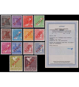 Berlin - Rotaufdruck Nr. 21-34 postfrisch mit Farbfotoattest Schlegel