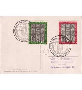 BRD Lbecker Kirchenfenster Nr. 139-140 auf Sonderkarte mit Sonderstempel