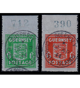 Deutsche Besetzung Guernsey Nr. 4-5 vom Oberrand sauber rundgestempelt