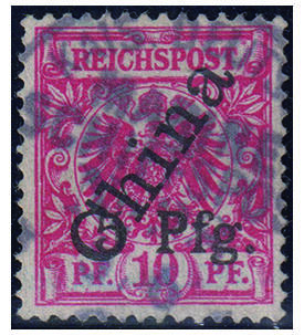 Deutsche Kolonie Kiautschou 10 Pfennig-Wert gestempelt gepr�ft und signiert