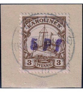 Deutsche Kolonien Karolinen Nr. 7 P v gestempelt auf Briefausschnitt ohne Garantie