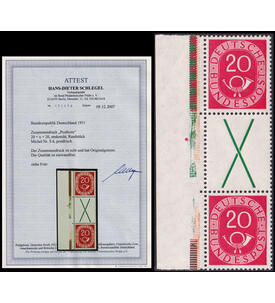 BRD Posthorn-Zusammendruck Nr. S 6 postfrisch mit Farbfotoattest Schlegel