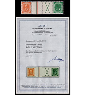 BRD Posthorn-Zusammendruck Nr. WZ 4 postfrisch mit Farbfotoattest Schlegel