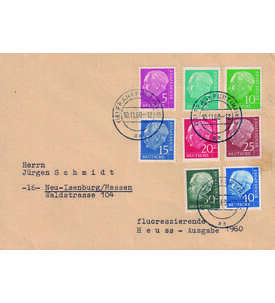 BRD Heuss Lumogen Nr. 179 - 260 y auf Sammlerbrief m. sauberer Abstempelung