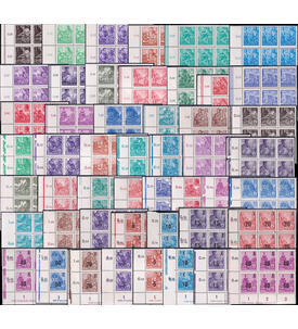 DDR Fnfjahrplan Druckvermerke Nr. 362-379, 405-422, 435-442 postfrische Sechserblcke