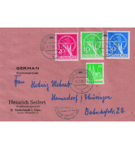 Berlin W�hrungsgesch�digte Nr. 68-70 auf Sammler-Brief Zusatzfrankatur Bauten 1945