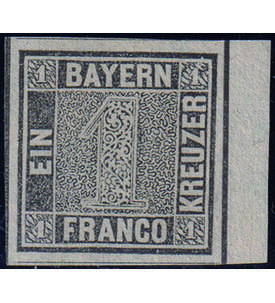Bayern Nr. 1 ungestempelt geprft und signiert Bayern Einser