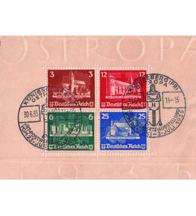 Deutsches Reich OSTROPA 1935 groer Ausschnitt des Block 3 typischer Ostropa-Stempel