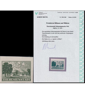 Bhmen u Mhren Theresienstadt Nr. Z 1 U postfrisch mit Farbfotoattest