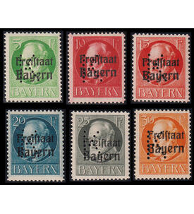 Bayern - Portofreiheitsmarken Nr. 1-6 postfrisch Knig Ludwig mit K-Lochung