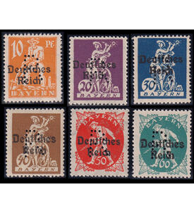 Bayern - Portofreiheitsmarken Nr. 32-37 postfrisch Abschiedsserie mit R-Lochung
