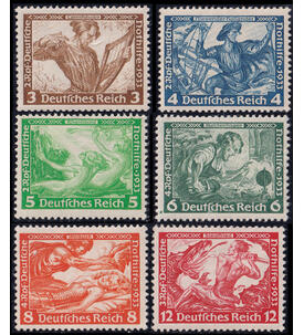 Deutsches Reich Wagner 1933 Nr. 499-507 postfrisch mit Farbfotoattest