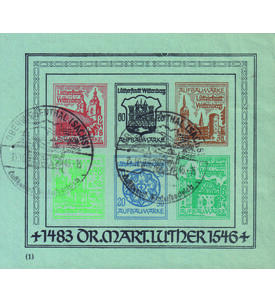 Lokalausgabe Wittenberg Block 2 gestempelt Martin Luther