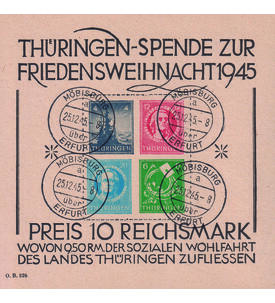 SBZ Block 2 gestempelt mit 4 sauberen Stempeln, gepr�ft gro�er Weihnachtsblock