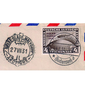 Dt. Reich Polarfahrt 1931 Nr. 458 auf Briefausschnitt