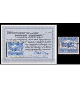 Deutsches Reich Inselpost Nr. 11 B a postfrisch mit Farbfotobefund Petry Leros