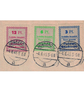 Lokalausgabe R�nderoth Nr. 1-3 A auf Briefausschnitt mit 3 Vollstempeln
