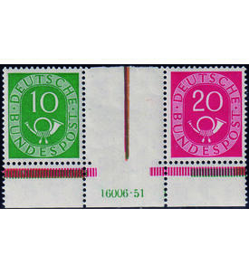 BRD Posthorn-Zusammendruck WZ 1 postfrisch vom Unterrand mit der HAN-Nr.