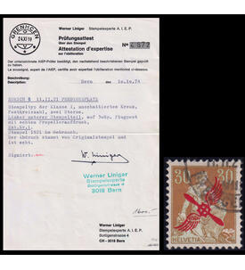 Schweiz Flugpost 1920 Nr. 152 gestempelt, geprft und signiert, Prfungsattest
