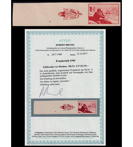 Deutsche Besetzung Frankreich Nr. X P ZF mit Farbfotoattest Feldwache vor Moskau