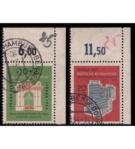 BRD Eckrandst�cke Nr. 171-172 aus der rechten oberen Bogenecke mit Rundstempel