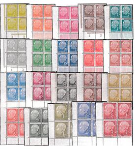 BRD Heuss 1954 postfrisch Nr. 177-196 im Viererblock aus der linken unteren Bogenecke